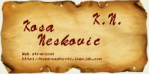 Kosa Nešković vizit kartica